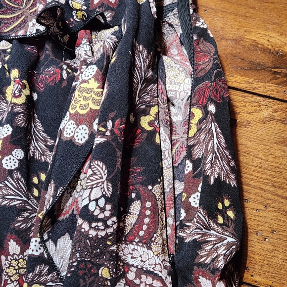 Nasty Gal Collection Faux Wrap Midi Dress Bird Floral Boho US 8 - Picture 10 of 12